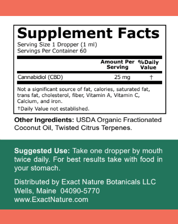 Detox Broad-Spectrum CBD Oil (1,500 mg) - Exact Nature Botanicals LLC